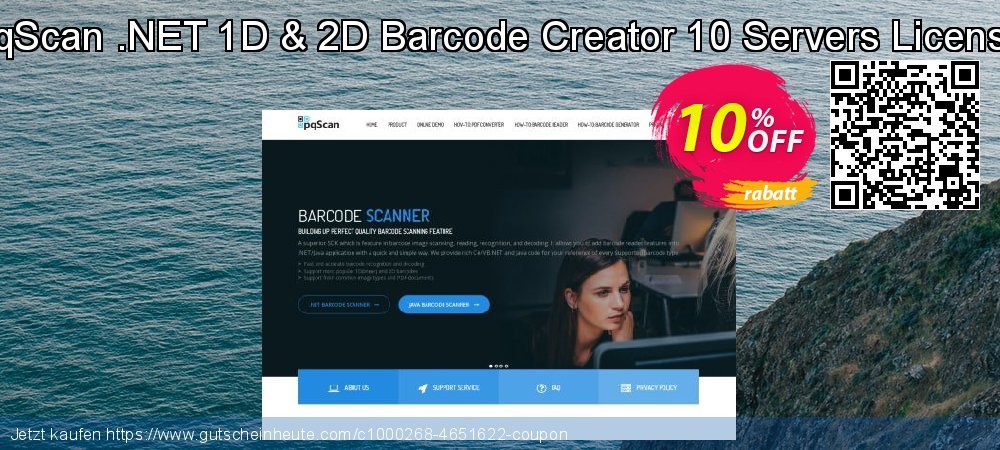 pqScan .NET 1D & 2D Barcode Creator 10 Servers License klasse Preisnachlass Bildschirmfoto