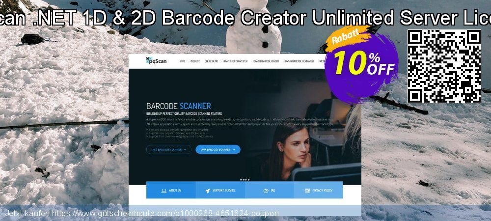 pqScan .NET 1D & 2D Barcode Creator Unlimited Server License uneingeschränkt Beförderung Bildschirmfoto