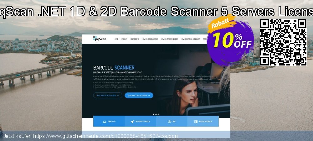 pqScan .NET 1D & 2D Barcode Scanner 5 Servers License besten Ermäßigungen Bildschirmfoto