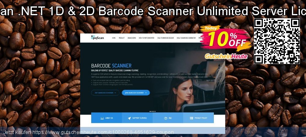 pqScan .NET 1D & 2D Barcode Scanner Unlimited Server License erstaunlich Angebote Bildschirmfoto