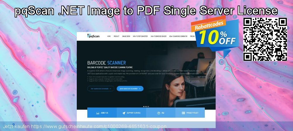 pqScan .NET Image to PDF Single Server License fantastisch Nachlass Bildschirmfoto