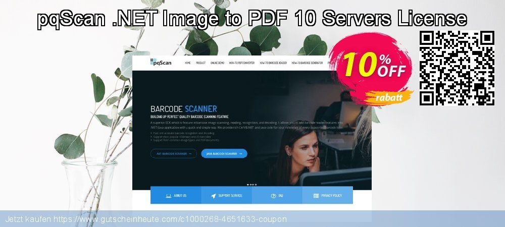 pqScan .NET Image to PDF 10 Servers License wunderbar Ermäßigung Bildschirmfoto