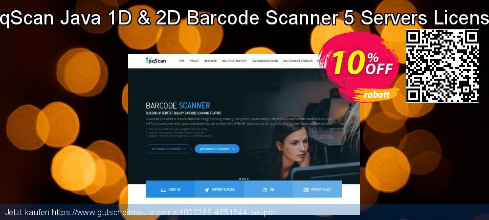 pqScan Java 1D & 2D Barcode Scanner 5 Servers License beeindruckend Ermäßigungen Bildschirmfoto