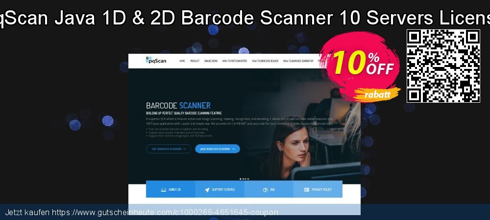 pqScan Java 1D & 2D Barcode Scanner 10 Servers License faszinierende Preisnachlässe Bildschirmfoto