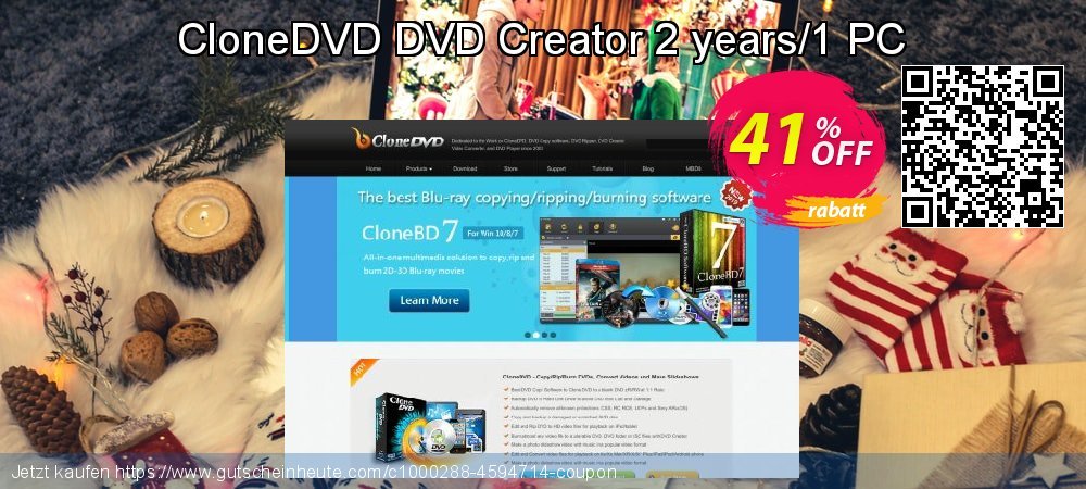 CloneDVD DVD Creator 2 years/1 PC ausschließlich Rabatt Bildschirmfoto