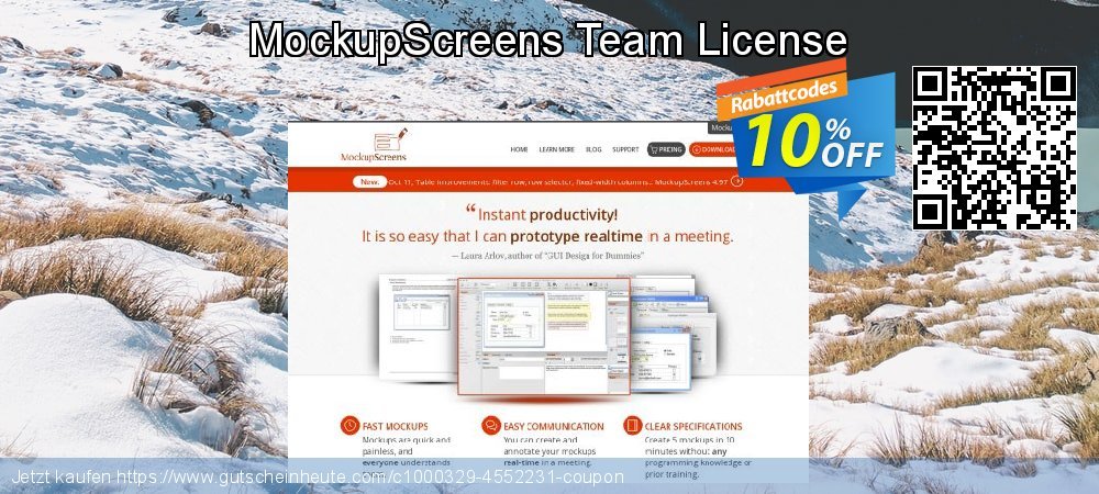 MockupScreens Team License ausschließenden Ermäßigungen Bildschirmfoto