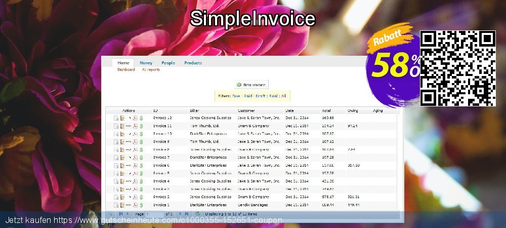 SimpleInvoice Exzellent Verkaufsförderung Bildschirmfoto