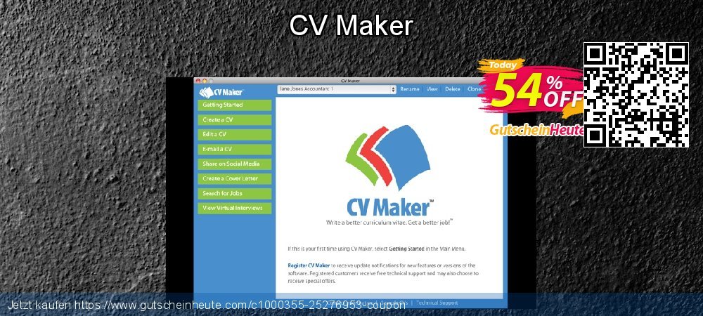CV Maker erstaunlich Verkaufsförderung Bildschirmfoto