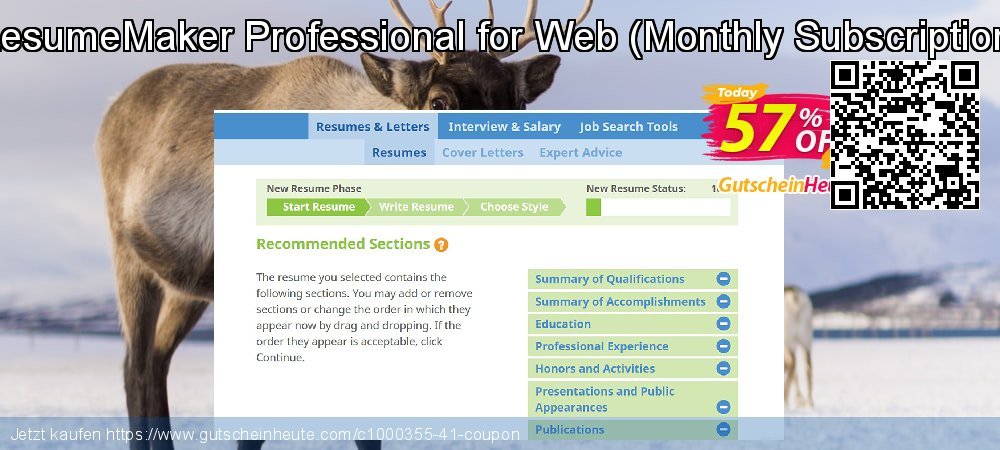 ResumeMaker Professional for Web - Monthly Subscription  wunderbar Sale Aktionen Bildschirmfoto