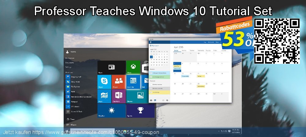 Professor Teaches Windows 10 Tutorial Set verwunderlich Ermäßigung Bildschirmfoto