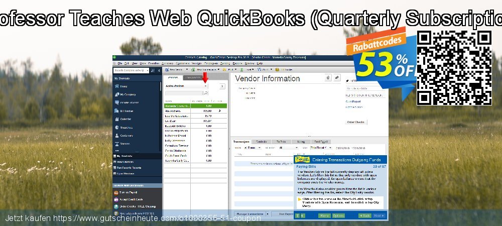 Professor Teaches Web QuickBooks - Quarterly Subscription  Exzellent Verkaufsförderung Bildschirmfoto
