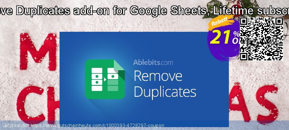 Remove Duplicates add-on for Google Sheets, Lifetime subscription genial Außendienst-Promotions Bildschirmfoto