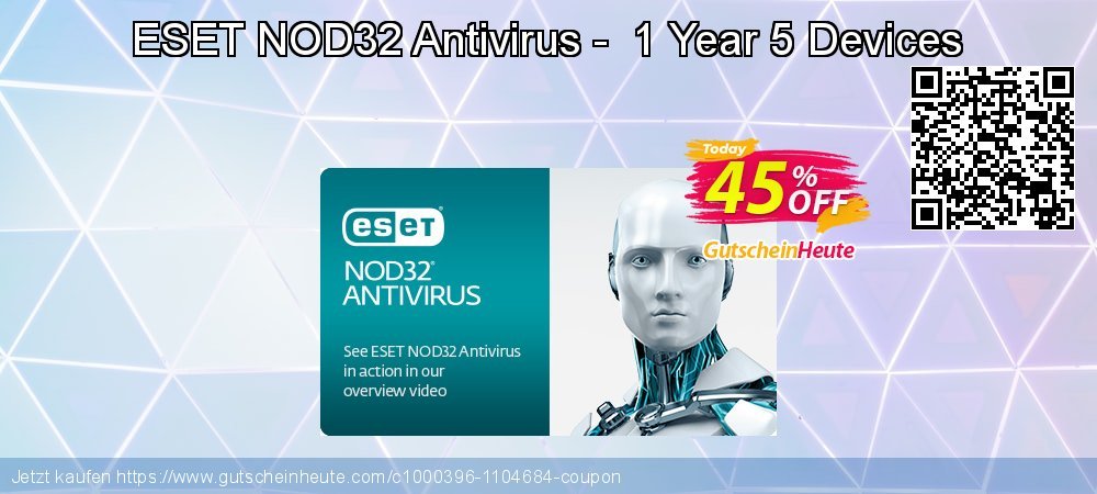 ESET NOD32 Antivirus -  1 Year 5 Devices besten Beförderung Bildschirmfoto