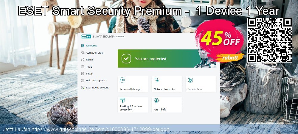 ESET Smart Security Premium -  1 Device 1 Year atemberaubend Preisnachlass Bildschirmfoto