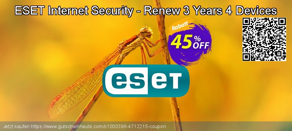 ESET Internet Security - Renew 3 Years 4 Devices ausschließenden Ausverkauf Bildschirmfoto