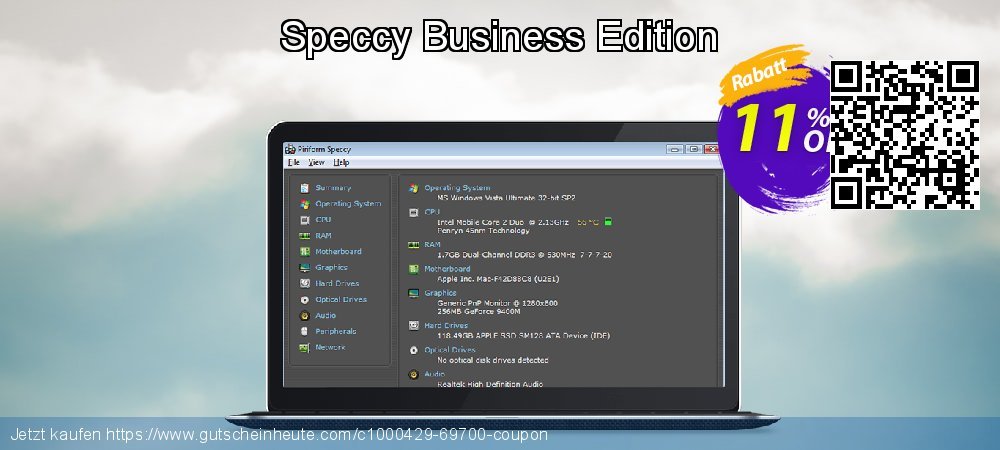 Speccy Business Edition wunderschön Ermäßigungen Bildschirmfoto