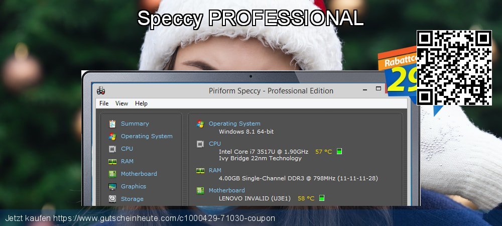 Speccy PROFESSIONAL wunderbar Nachlass Bildschirmfoto