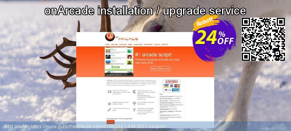 onArcade installation / upgrade service ausschließenden Disagio Bildschirmfoto