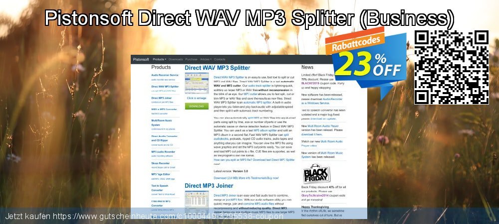 Pistonsoft Direct WAV MP3 Splitter - Business  uneingeschränkt Promotionsangebot Bildschirmfoto