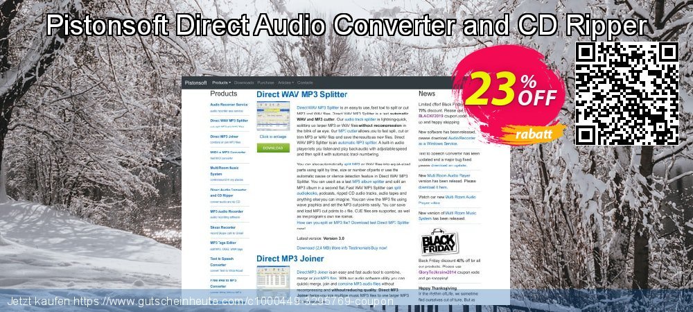 Pistonsoft Direct Audio Converter and CD Ripper wundervoll Förderung Bildschirmfoto