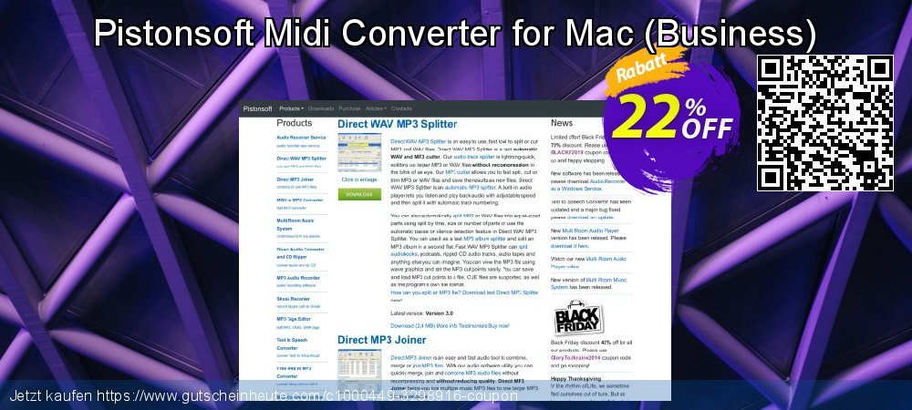 Pistonsoft Midi Converter for Mac - Business  exklusiv Sale Aktionen Bildschirmfoto