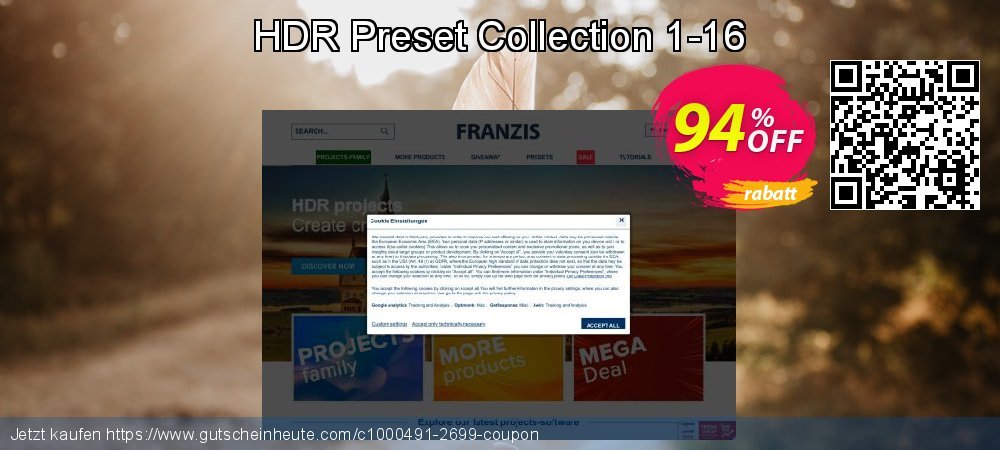 HDR Preset Collection 1-16 faszinierende Preisnachlass Bildschirmfoto