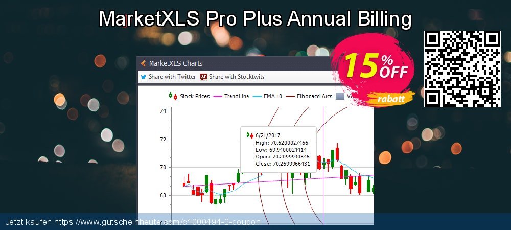 MarketXLS Pro Plus Annual Billing überraschend Disagio Bildschirmfoto