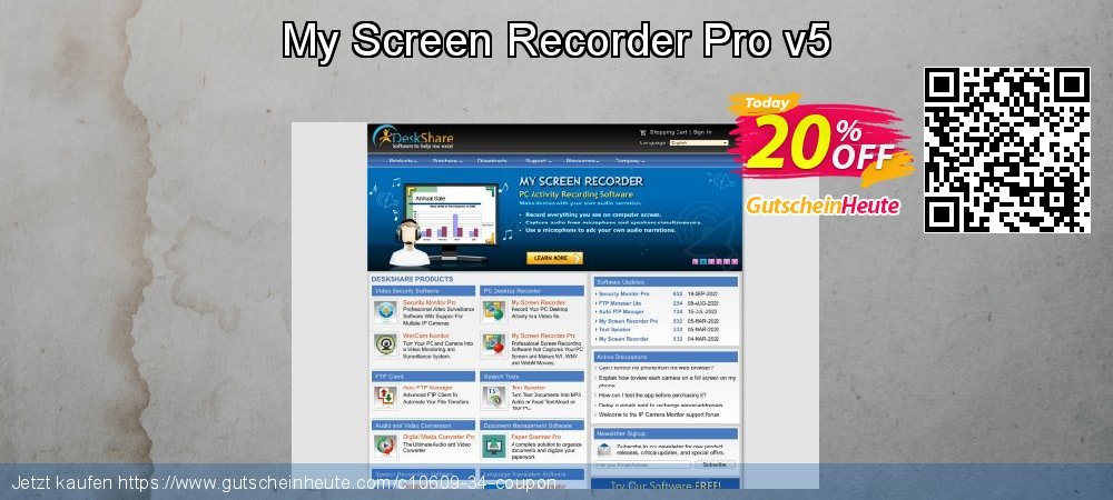 My Screen Recorder Pro v5 ausschließlich Promotionsangebot Bildschirmfoto