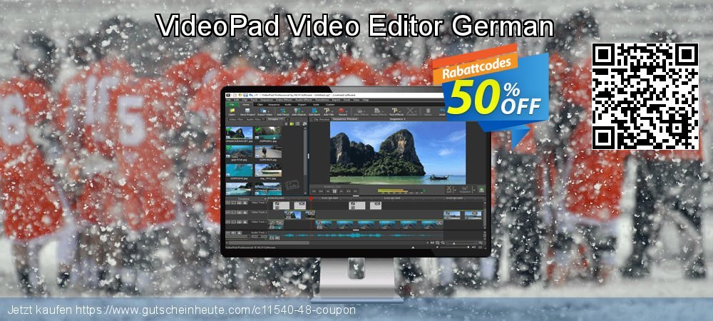 VideoPad Video Editor German aufregenden Verkaufsförderung Bildschirmfoto