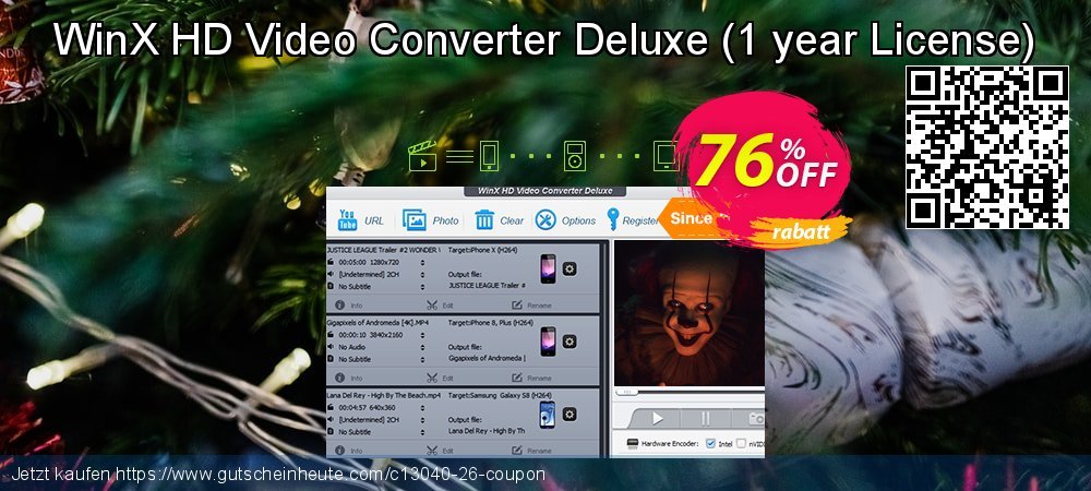 WinX HD Video Converter Deluxe - 1 year License  faszinierende Preisreduzierung Bildschirmfoto