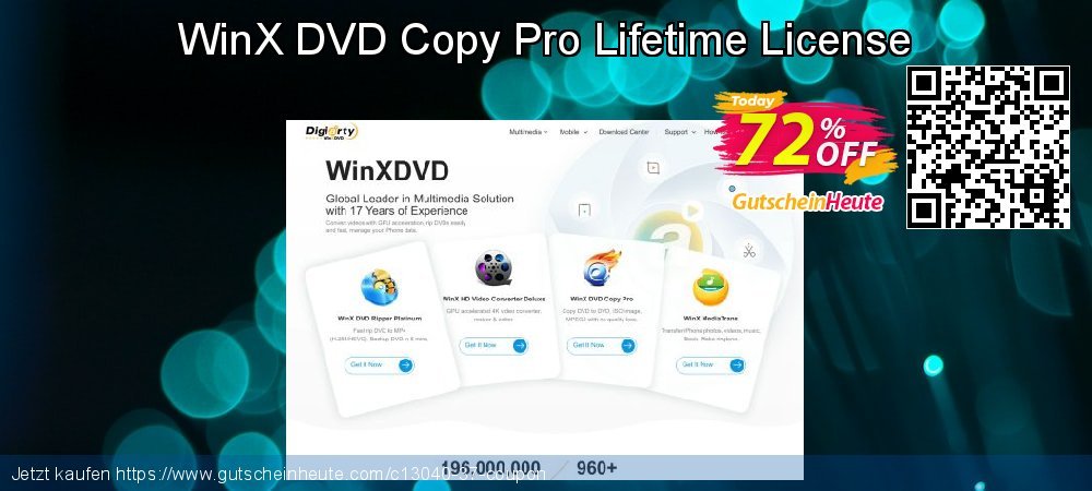 WinX DVD Copy Pro Lifetime License ausschließenden Ermäßigung Bildschirmfoto