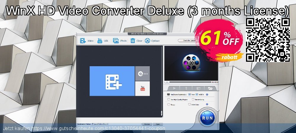 WinX HD Video Converter Deluxe - 3 months License  spitze Promotionsangebot Bildschirmfoto