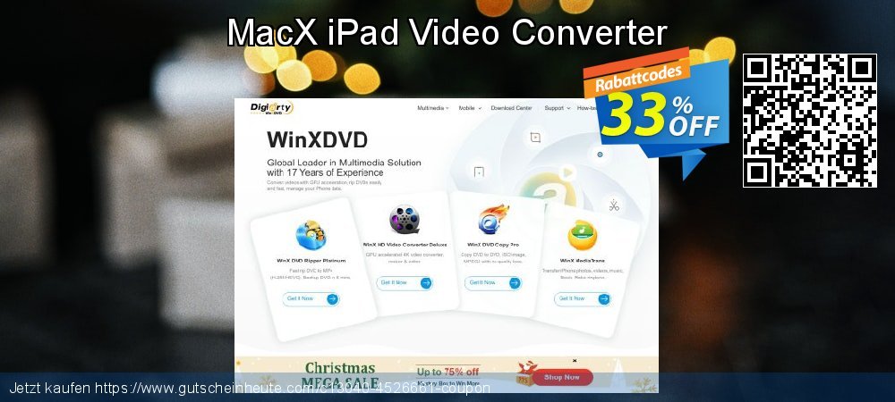 MacX iPad Video Converter verwunderlich Preisnachlass Bildschirmfoto