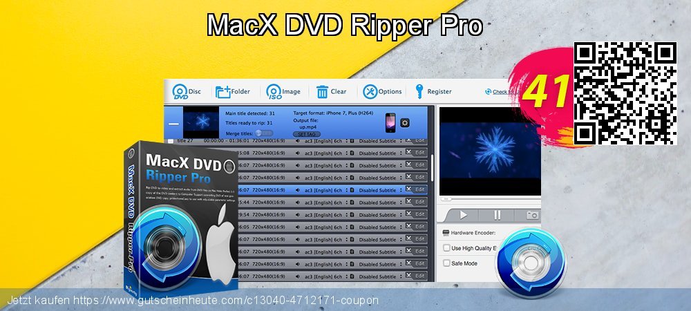 MacX DVD Ripper Pro wunderbar Ausverkauf Bildschirmfoto