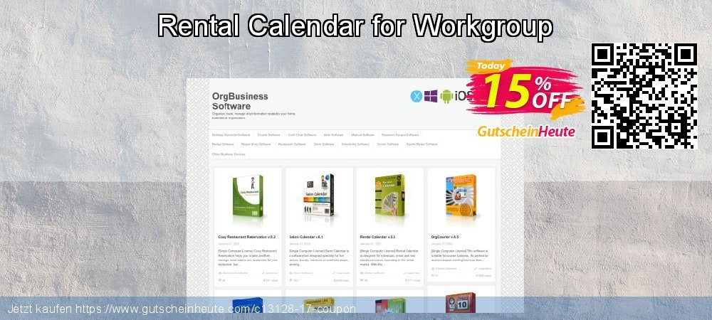 Rental Calendar for Workgroup wunderbar Beförderung Bildschirmfoto