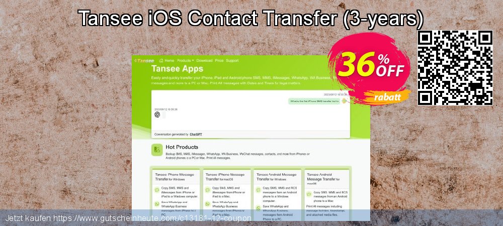 Tansee iOS Contact Transfer - 3-years  erstaunlich Disagio Bildschirmfoto