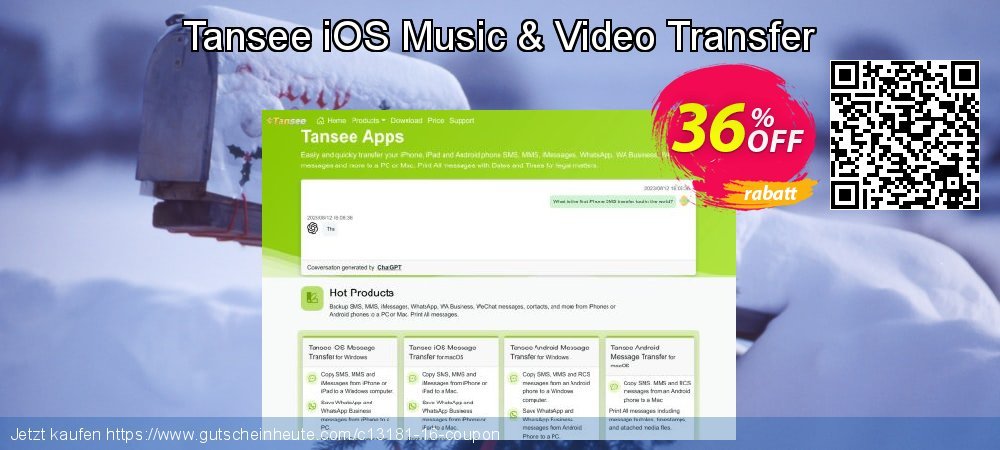 Tansee iOS Music & Video Transfer wunderbar Preisreduzierung Bildschirmfoto