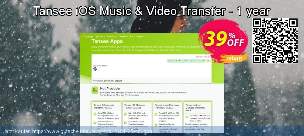 Tansee iOS Music & Video Transfer - 1 year toll Promotionsangebot Bildschirmfoto