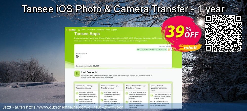 Tansee iOS Photo & Camera Transfer - 1 year Exzellent Nachlass Bildschirmfoto