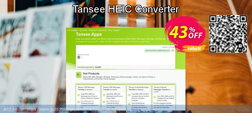 Tansee HEIC Converter umwerfende Verkaufsförderung Bildschirmfoto