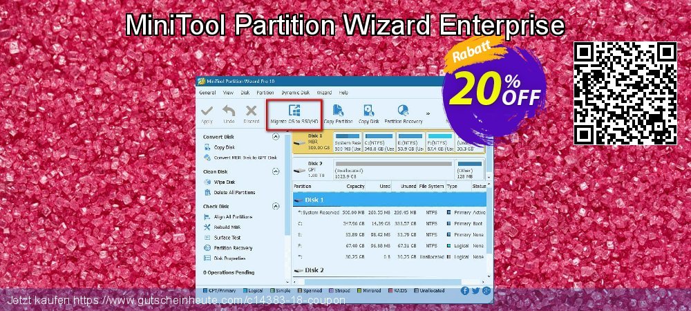 MiniTool Partition Wizard Enterprise faszinierende Promotionsangebot Bildschirmfoto