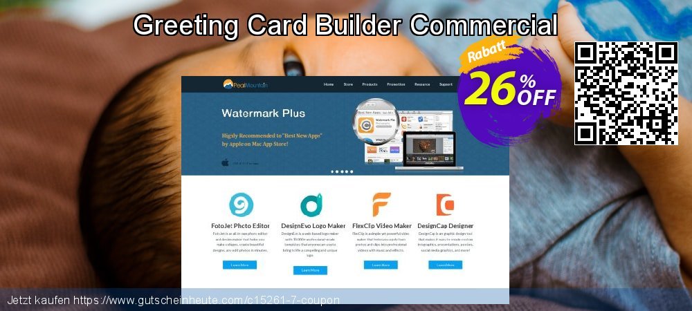 Greeting Card Builder Commercial überraschend Förderung Bildschirmfoto