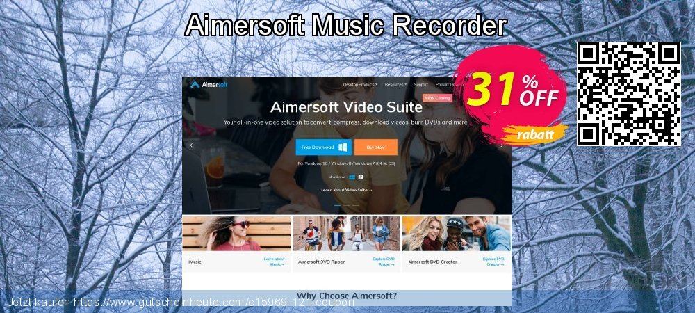 Aimersoft Music Recorder wunderbar Ermäßigung Bildschirmfoto