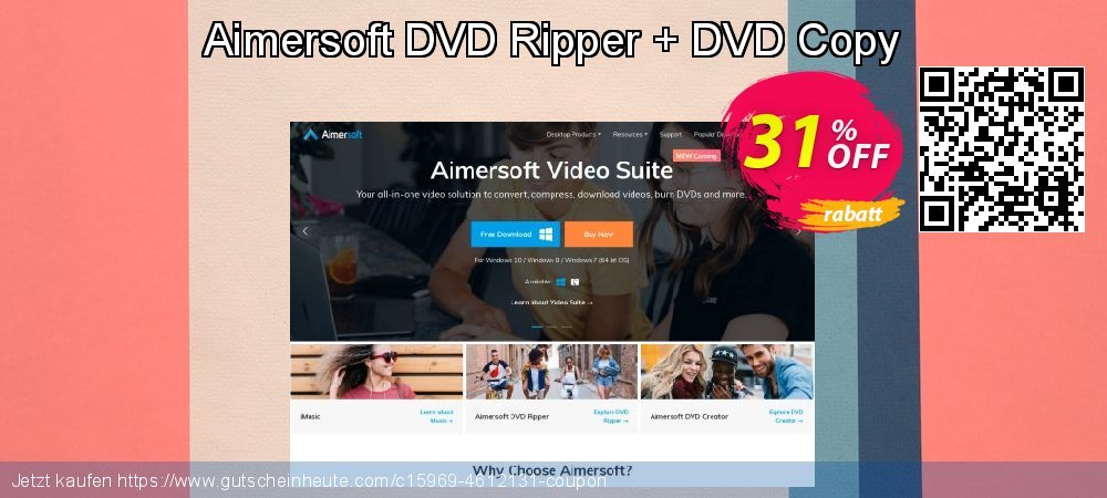 Aimersoft DVD Ripper + DVD Copy super Sale Aktionen Bildschirmfoto