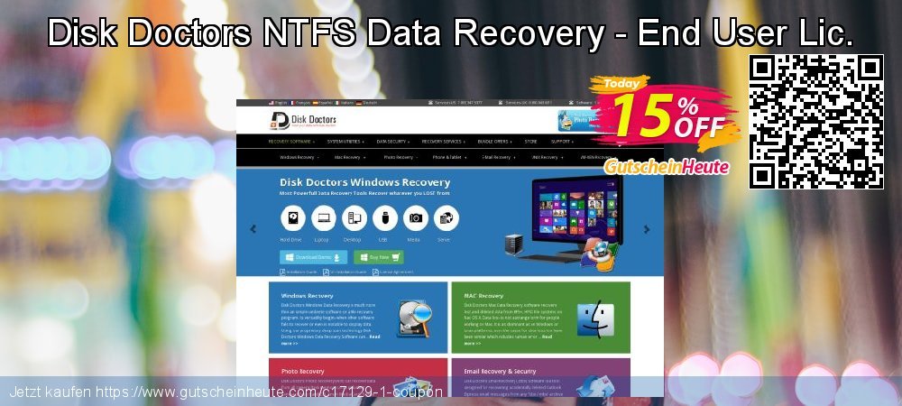 Disk Doctors NTFS Data Recovery - End User Lic. genial Nachlass Bildschirmfoto