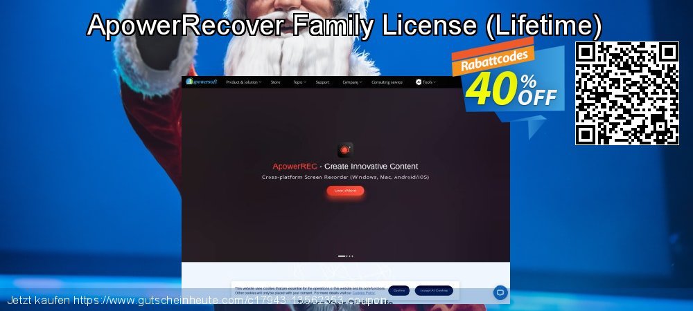 ApowerRecover Family License - Lifetime  genial Nachlass Bildschirmfoto