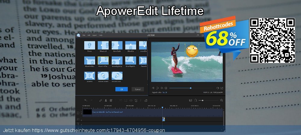 ApowerEdit Lifetime großartig Förderung Bildschirmfoto