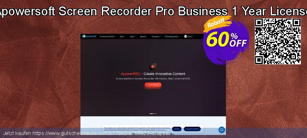 Apowersoft Screen Recorder Pro Business 1 Year License verblüffend Verkaufsförderung Bildschirmfoto