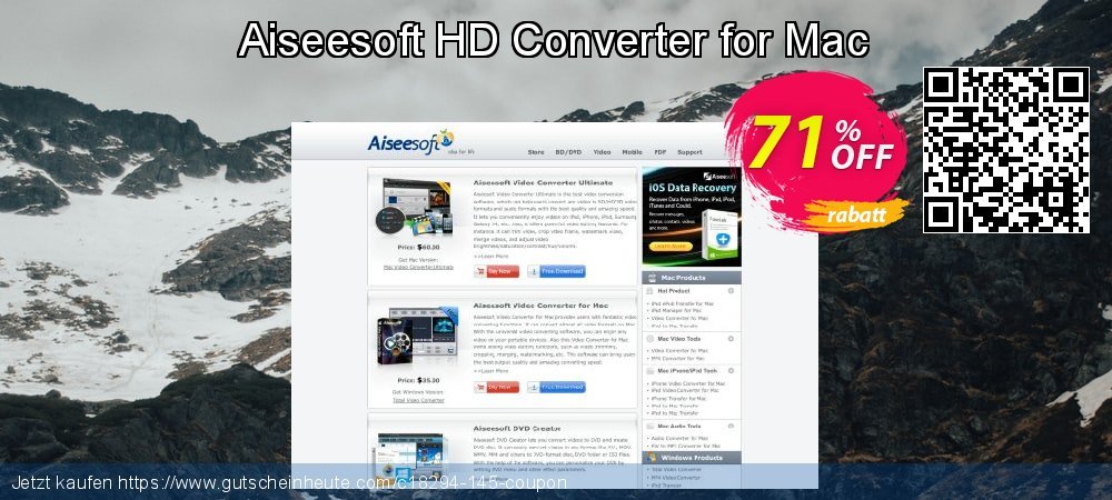 Aiseesoft HD Converter for Mac ausschließlich Disagio Bildschirmfoto