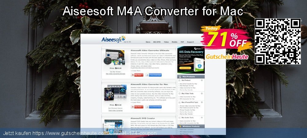 Aiseesoft M4A Converter for Mac exklusiv Angebote Bildschirmfoto